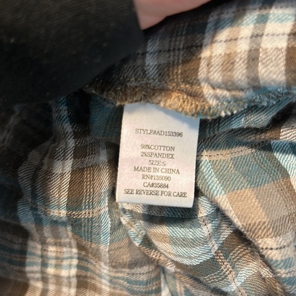 Altard State Blue Green Brown Plaid Tunic Pockets S - Picture 6 of 6